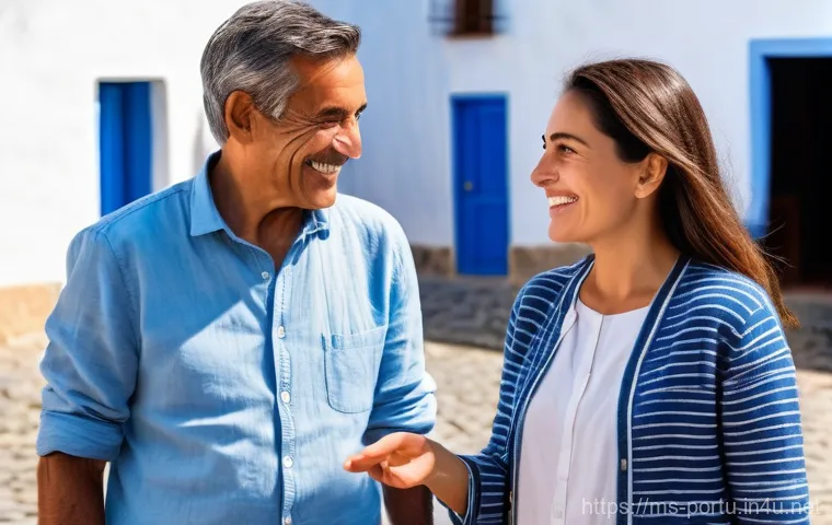 포르투갈에서 영어 소통 가능성 - **Vibrant Morning at a Lisbon Cafe**
    A wide shot capturing a bright, bustling outdoor cafe in Li...